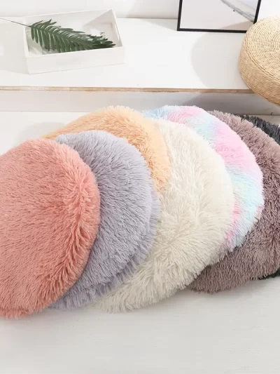 Plush Cat Bed Mats Round Pet Bed for Cats Small Dogs Soft Fleece Pet Sleeping Mat Kitten Puppy Nest Pet Cushion Cat Accessories