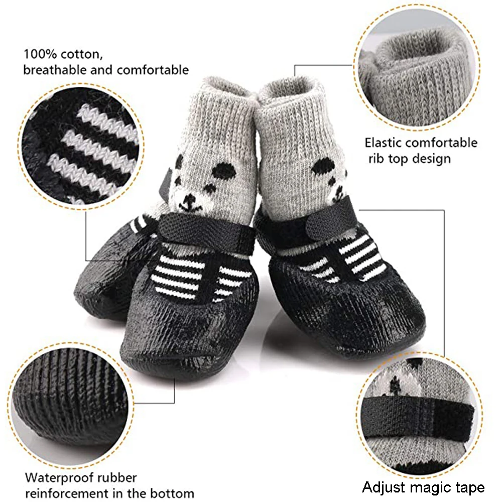 Pet Outdoor Waterproof Anti Slip Rain Shoes (2Pairs) - Image 2
