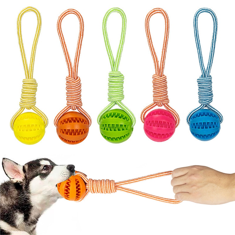 Dog Toys Treat Balls Chewing Bite Resistant Toys Pet Tooth Cleaning