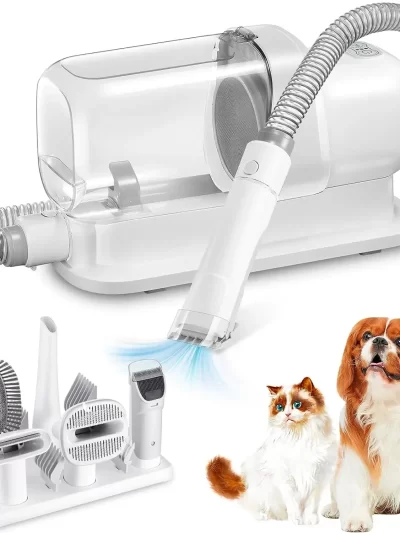 Dog Grooming Vacuum & Pet Grooming Kit with 2.3L Capacity Larger Pet Hair Dust Cup Dog Brush Vacuum for Pet Hair Vacuum Cleaner