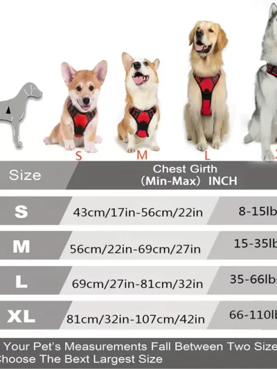 No Pull Dog Harness Front Clip Heavy Duty Reflective Easy Control Handle for Large Dog Walking