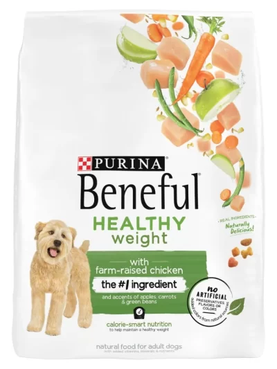 Purina Beneful Dry Dog Food for Adults Healthy Weight, Farm Raised Chicken, 28 lb Bag