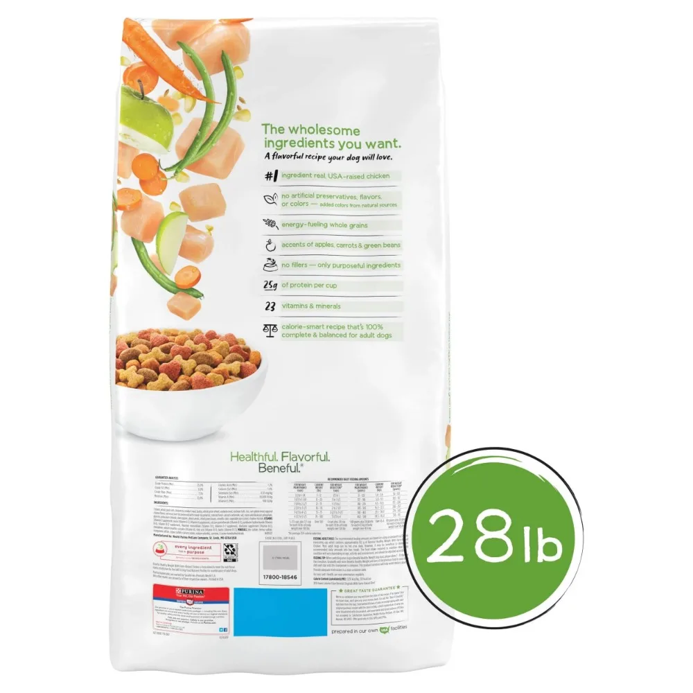 Purina Beneful Dry Dog Food for Adults Healthy Weight, Farm Raised Chicken, 28 lb Bag - Image 5