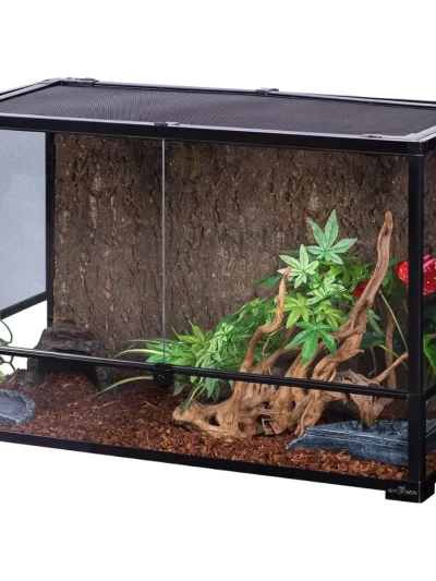 Crystal Double Hinge Door Terrarium With Screen Ventilation
