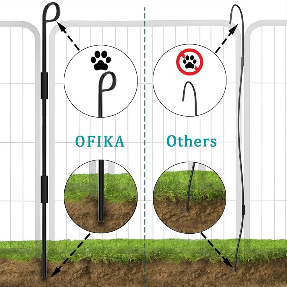 OFIKA Heavy Duty Metal Dog Playpen for Medium/Small Animals, 8 Panels 24”Height x 27" Width, Dog Fence Exercise Pen with Doors - Image 5