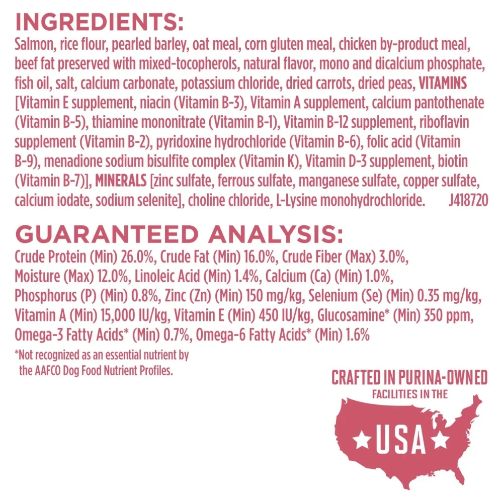 Purina One +Plus Dry Dog Food for Adult Dogs Skin & Coat, High Protein, Real Salmon, 31.1 lb Bag - Image 3