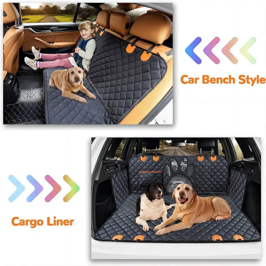 Dog Car Seat Cover for Back Seat, 100% Waterproof Dog Car Hammock with Visual Mesh Window and Side Zipper Car Seat & Door Protec - Image 3