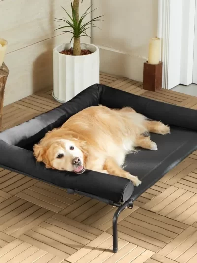 Large Elevated Cooling Dog Bed,Raised Dog Cots Beds for Large Dogs,Chew Proof Portable Cooling Pet Cot Skid