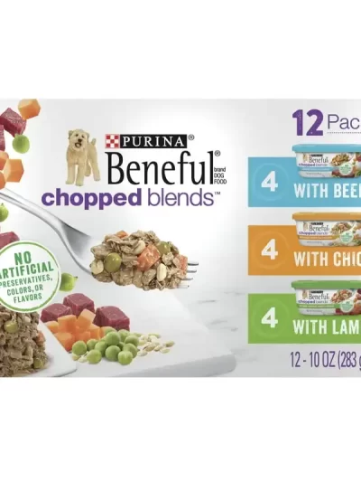 Purina Blends Wet Dog Food Variety Pack Beef Chicken, 10 oz Tubs (12 Pack)